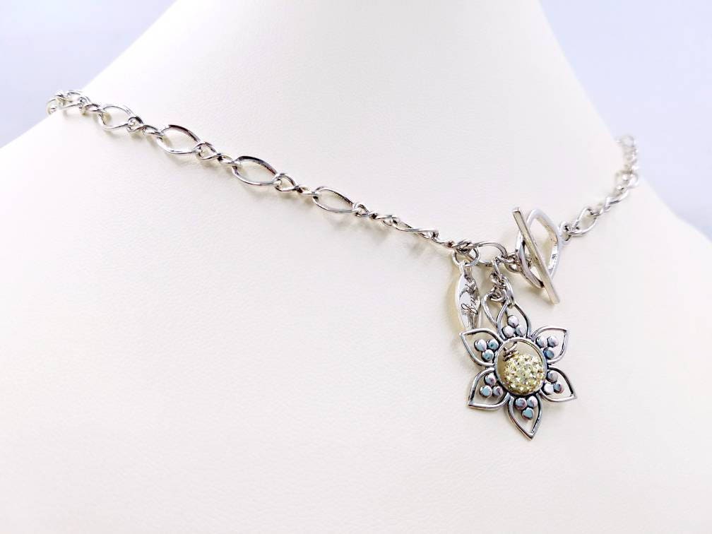 Sterling Silver Heavy Infinity Chain Necklace With 925 Lotus | Etsy