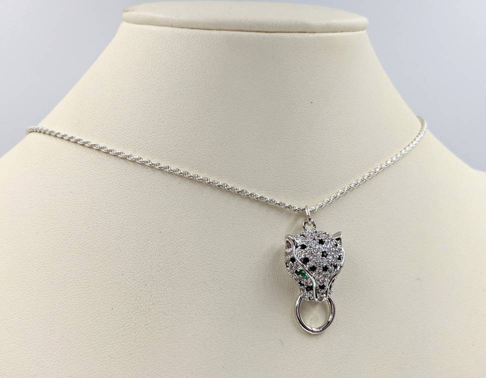 Lion King Blue Eye Leo Men's 925 Sterling Silver Gold CZ