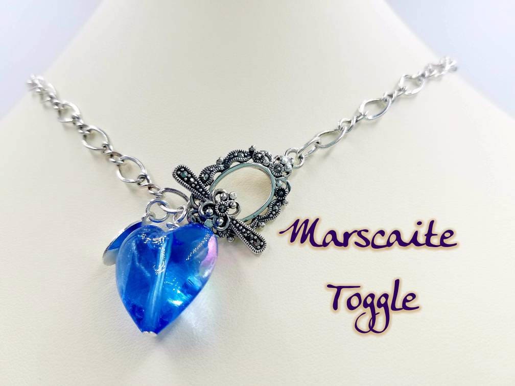 ネックレス・ペンダント ROMANTINUER SN188 Toggle Pendant Necklace 925 Sterling Silver Toggle Necklaces Women Men, 14k Yellow