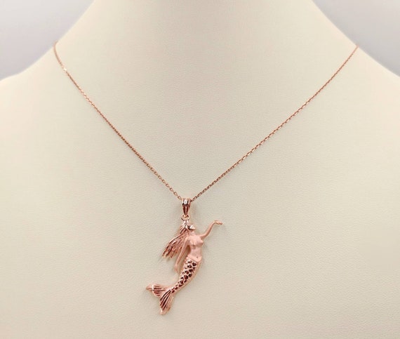 Rose gold mermaid best sale necklace