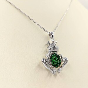 925 Sterling Silver Smiling Frog Prince Charm With Crown - Fits 3mm European Charm Bracelets & Necklaces, Antique Finish