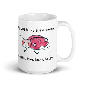Ladybug Cup, Ladybug lover White glossy mug, ladybug spirit animal