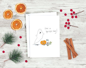 Halloween Card, Have a bootiful day! Ghost card for Halloween