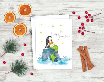 Happy Birthday Greeting Card Mermaid