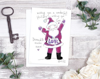 Santa Holiday Card, Christmas Love Greeting Card, Love for the Holidays card