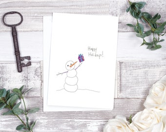 Winter Holiday Card, Merry Christmas Happy Holidays Greeting Card