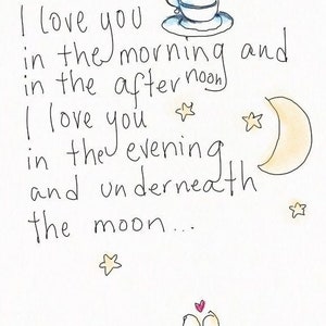 I love you print - Doodle wall art - Gift for girlfriend - gift for boyfriend - gift for her - gift for him - encouraging quotes - handmade