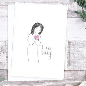 Je suis désolé, carte de voeux, carte de deuil, carte d'excuses, deuil, maquillage et pardonnez-moi