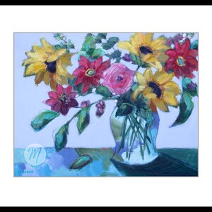 WALKING ON SUNSHINE Floral Art Prints, Flower Print, Sunflower Painting, Living Room Art Bedroom Floral Wall Art Flower Poster Merrill Weber image 4