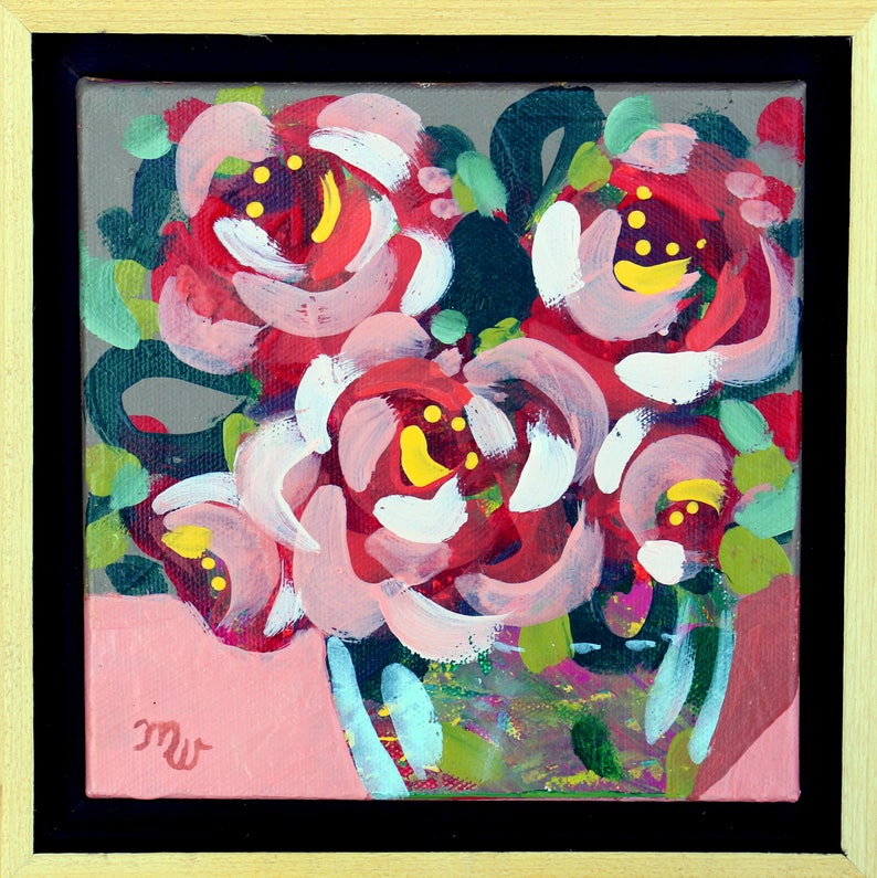 Original Peinture Acrylique Sur Toile Merrill Weber Encadré Etsy