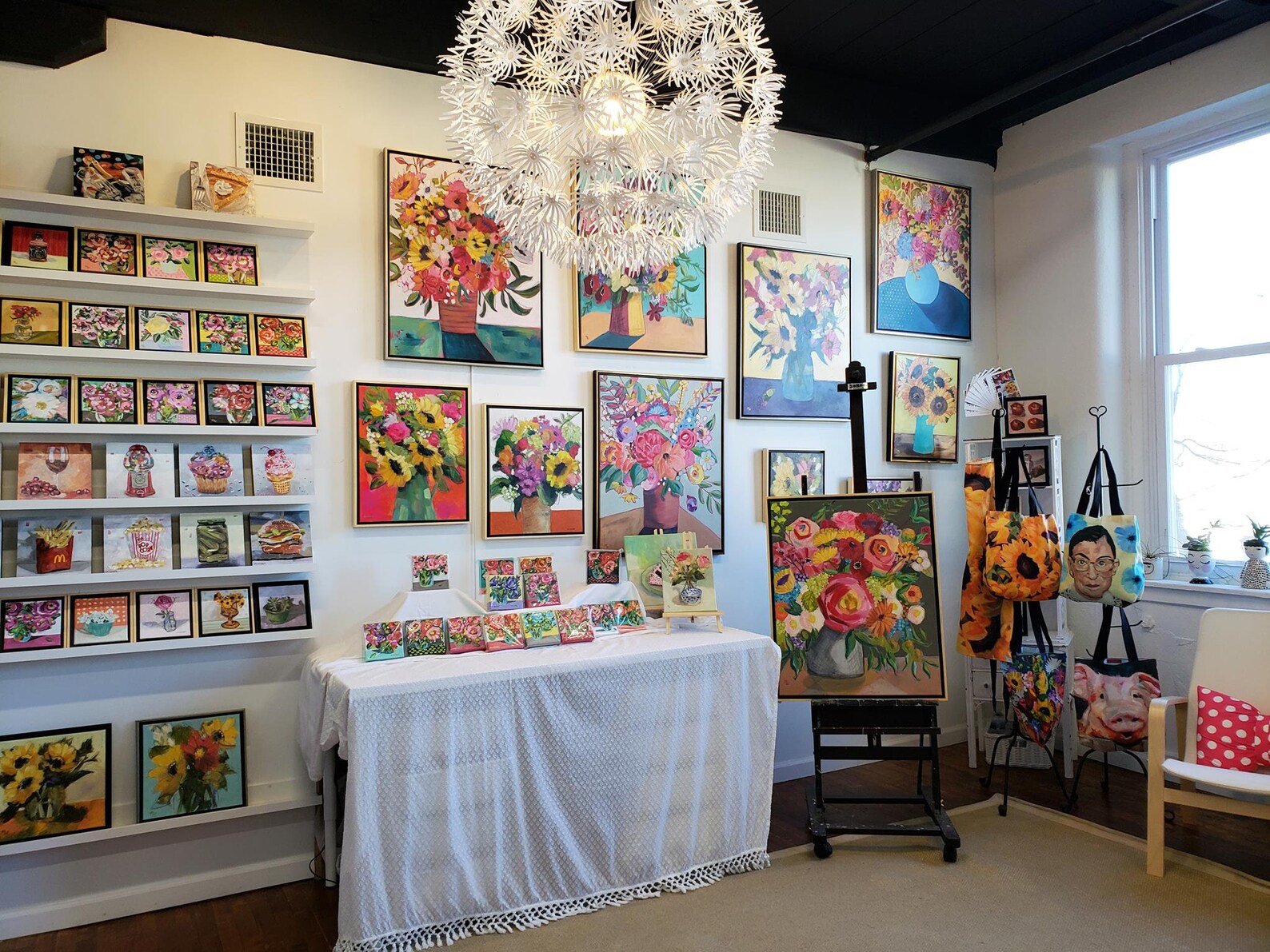 ZESTY ZINNIAS, Original Framed Floral Painting Wall Art, Big Colorful