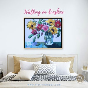 WALKING ON SUNSHINE Floral Art Prints, Flower Print, Sunflower Painting, Living Room Art Bedroom Floral Wall Art Flower Poster Merrill Weber image 5