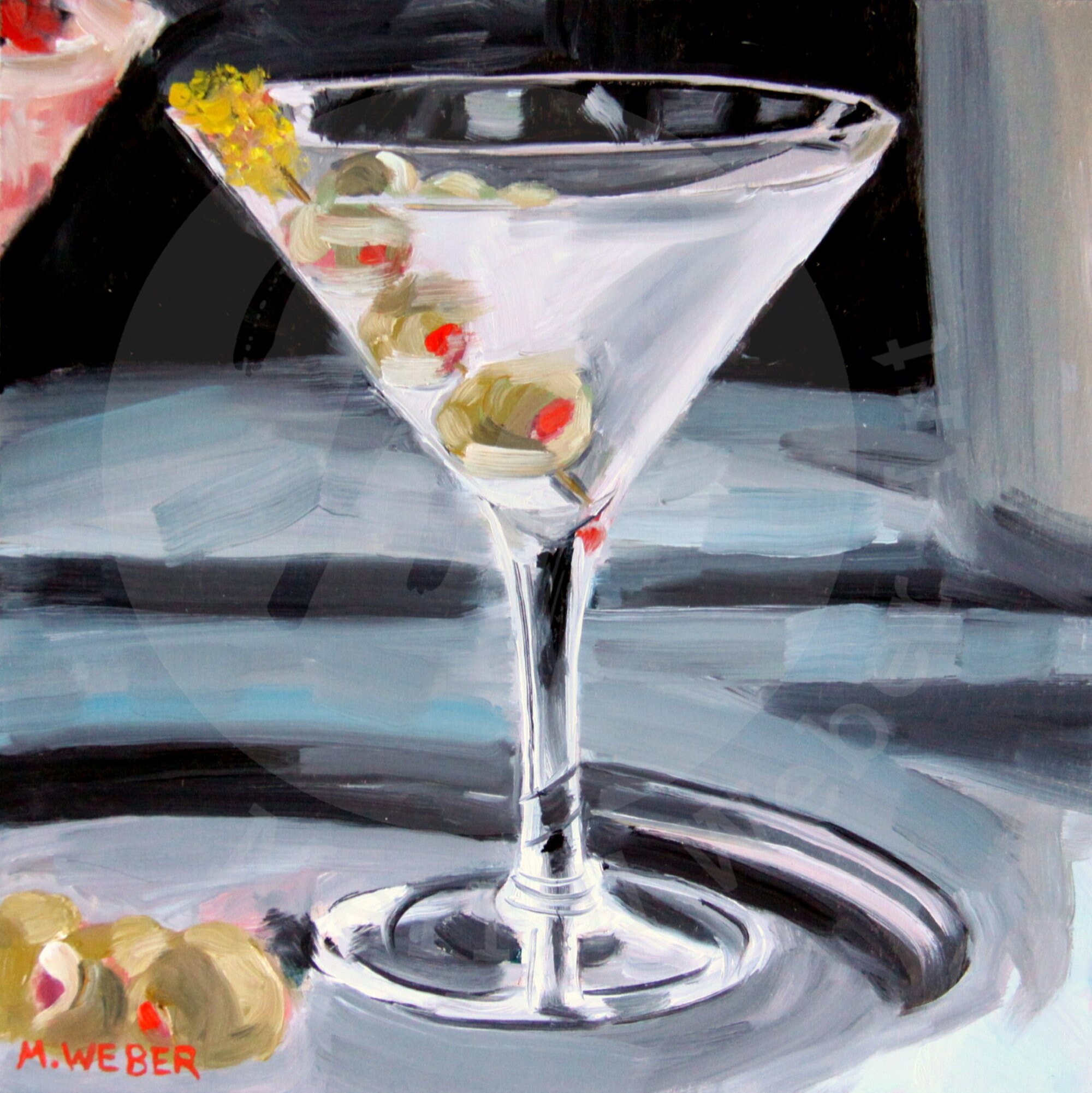 Martini with Three Olives Martini Art Matted FINE ART PRiNT Etsy