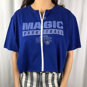 Vintage Orlando Magic Basketball Cropped Zip-up Tee (XL)