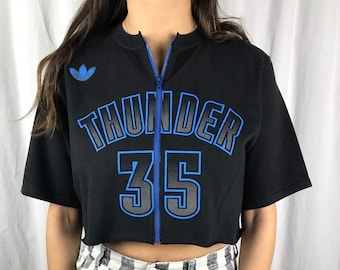 Vintage Oklahoma City Thunder Cropped Zip-up Tee (M)