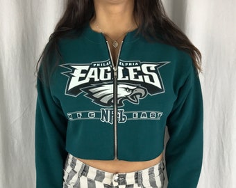 Philadelphia Eagles Cropped Hooded Sweatshirt Etsy