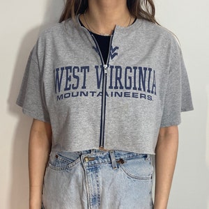 Vintage West Virginia University Cropped Zip-up Tee (L)