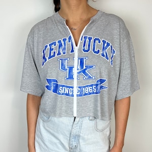 Vintage University of Kentucky Cropped Zip-Up Tee (L)