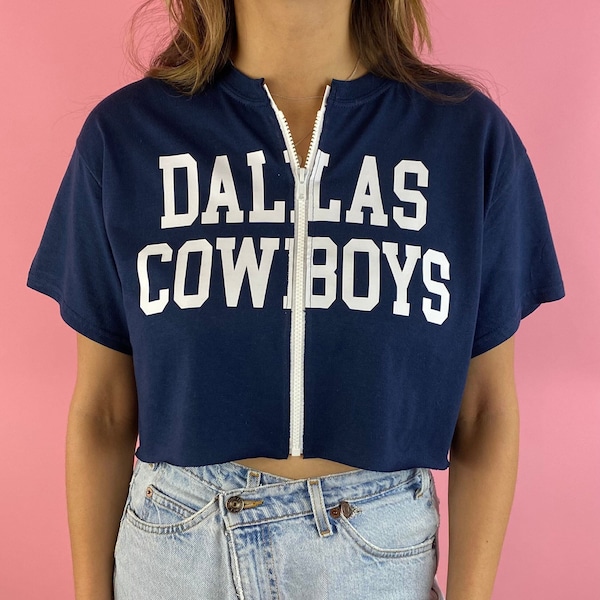 Dallas Cowboys Cropped Zip-Up Tee