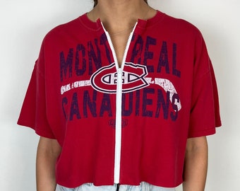 Vintage Montreal Canadiens Cropped Zip-Up Tee (L)