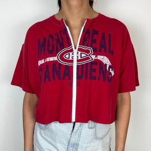 Vintage Montreal Canadiens Cropped Zip-Up Tee (L)