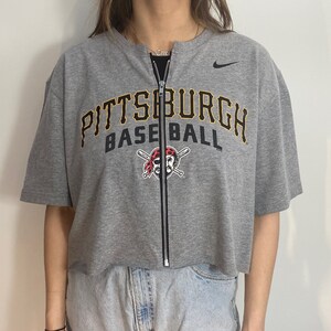 Vintage Pittsburgh Pirates Cropped Zip-Up Tee (XXL)