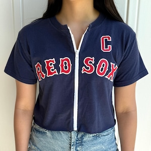 Vintage Boston Red Sox Varitek #33 Cropped Zip-up Tee (S)