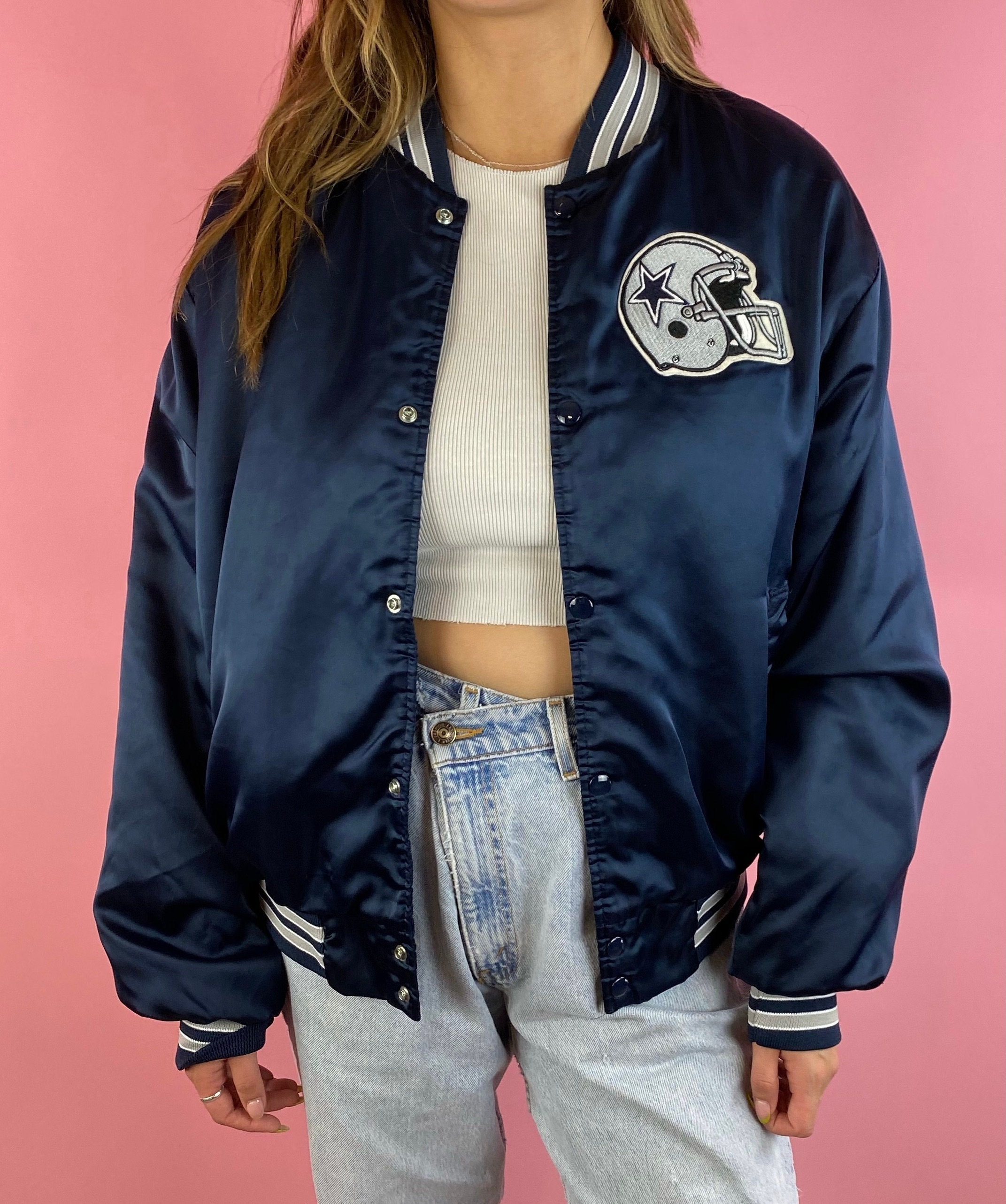 Dallas Cowboys 90's Satin Bomber Jacket 