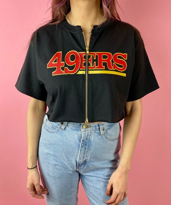 San Francisco 49ers Cropped Zip-up Tee 