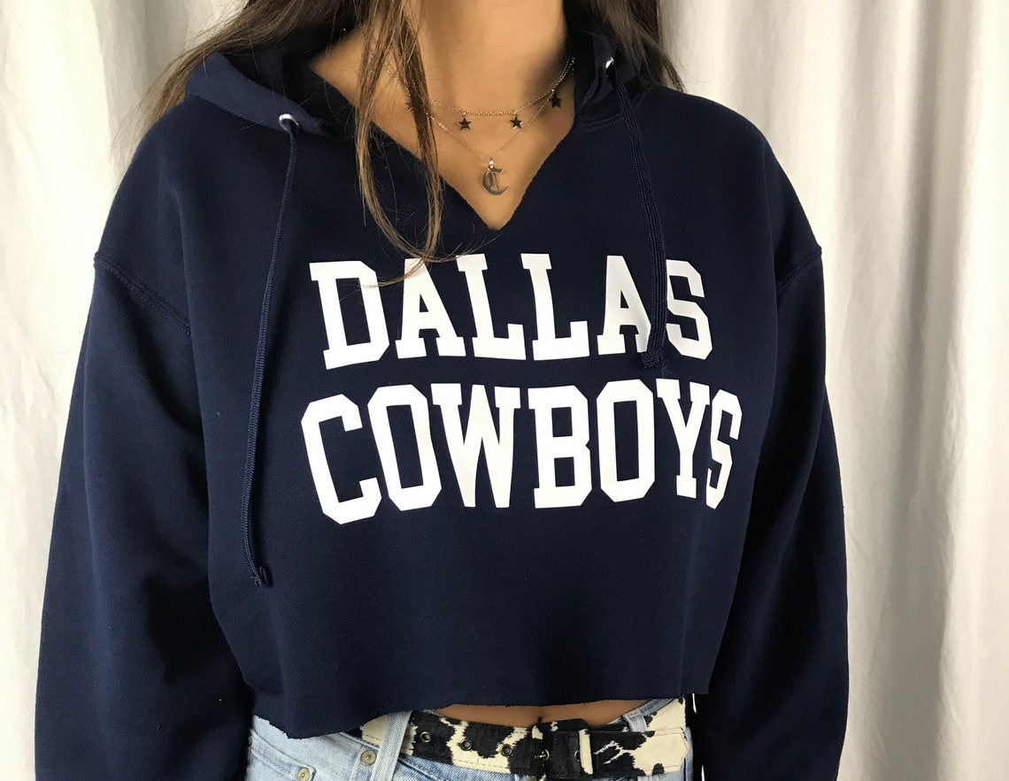 cowboys crop top hoodie