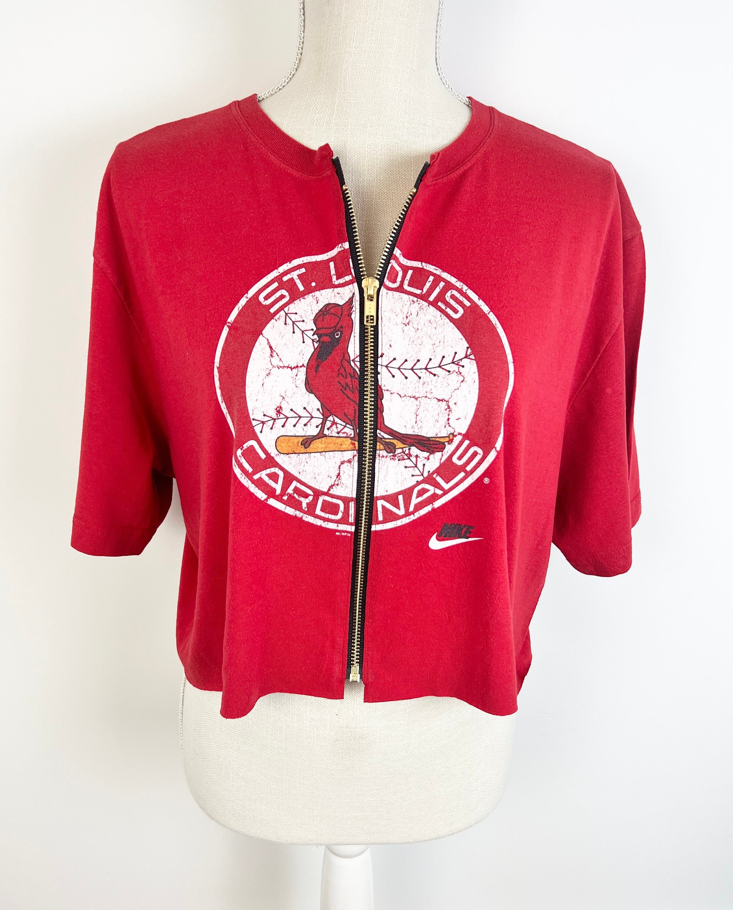 VTG St Louis Cardinals Nike Center Swoosh Hoodie Sweatshirt Size Large MLB  women