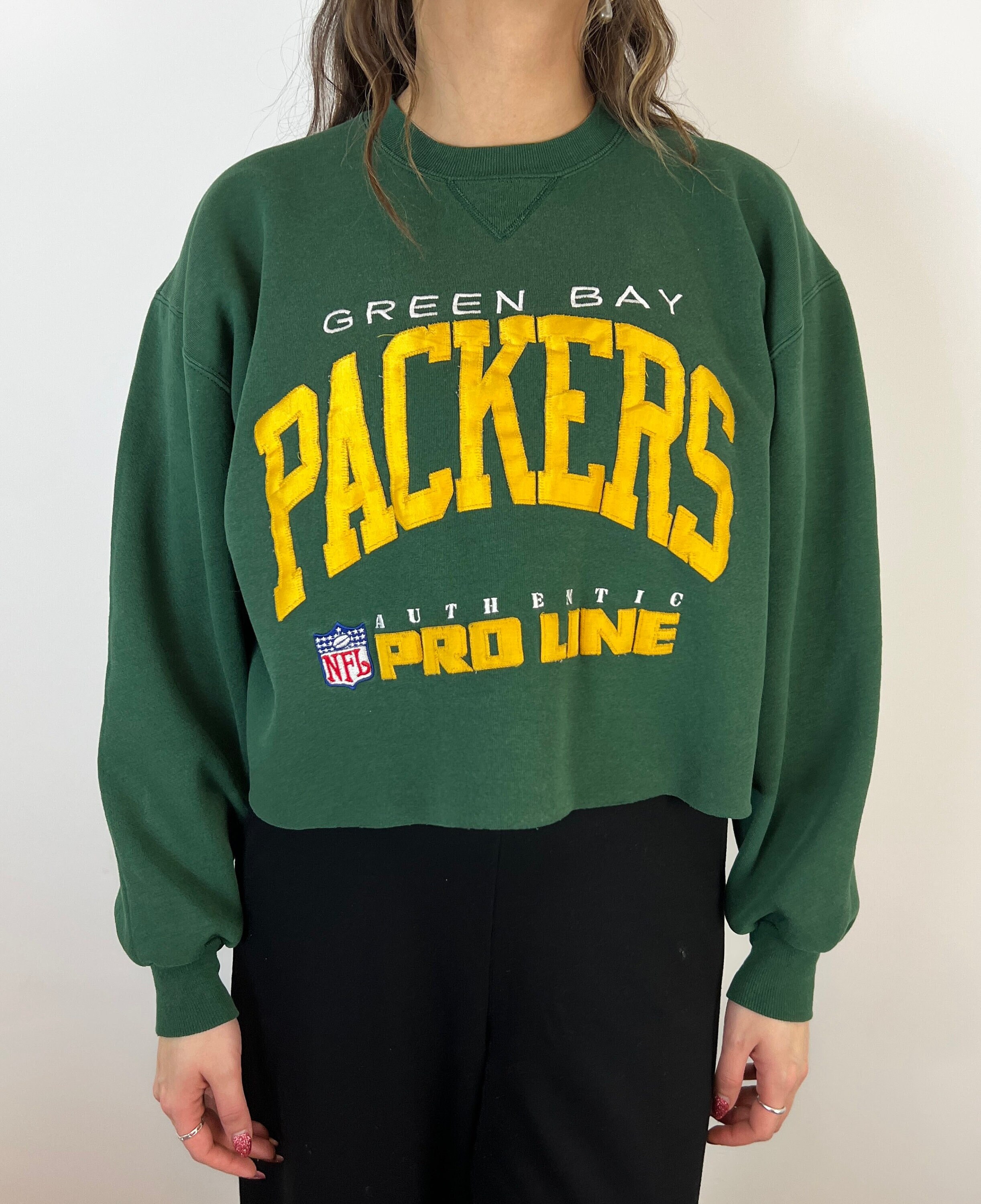 Vintage Green Bay Packers Cropped Sweatshirt (L)