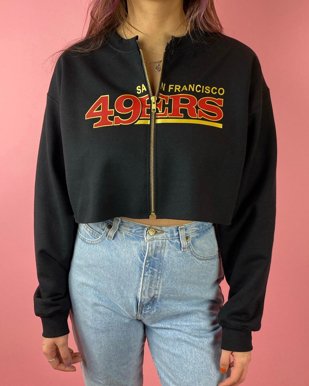 San Francisco 49ers Cropped Zip-up Sweatshirt - Etsy