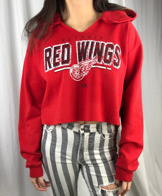 detroit red wings retro pullover hoodie