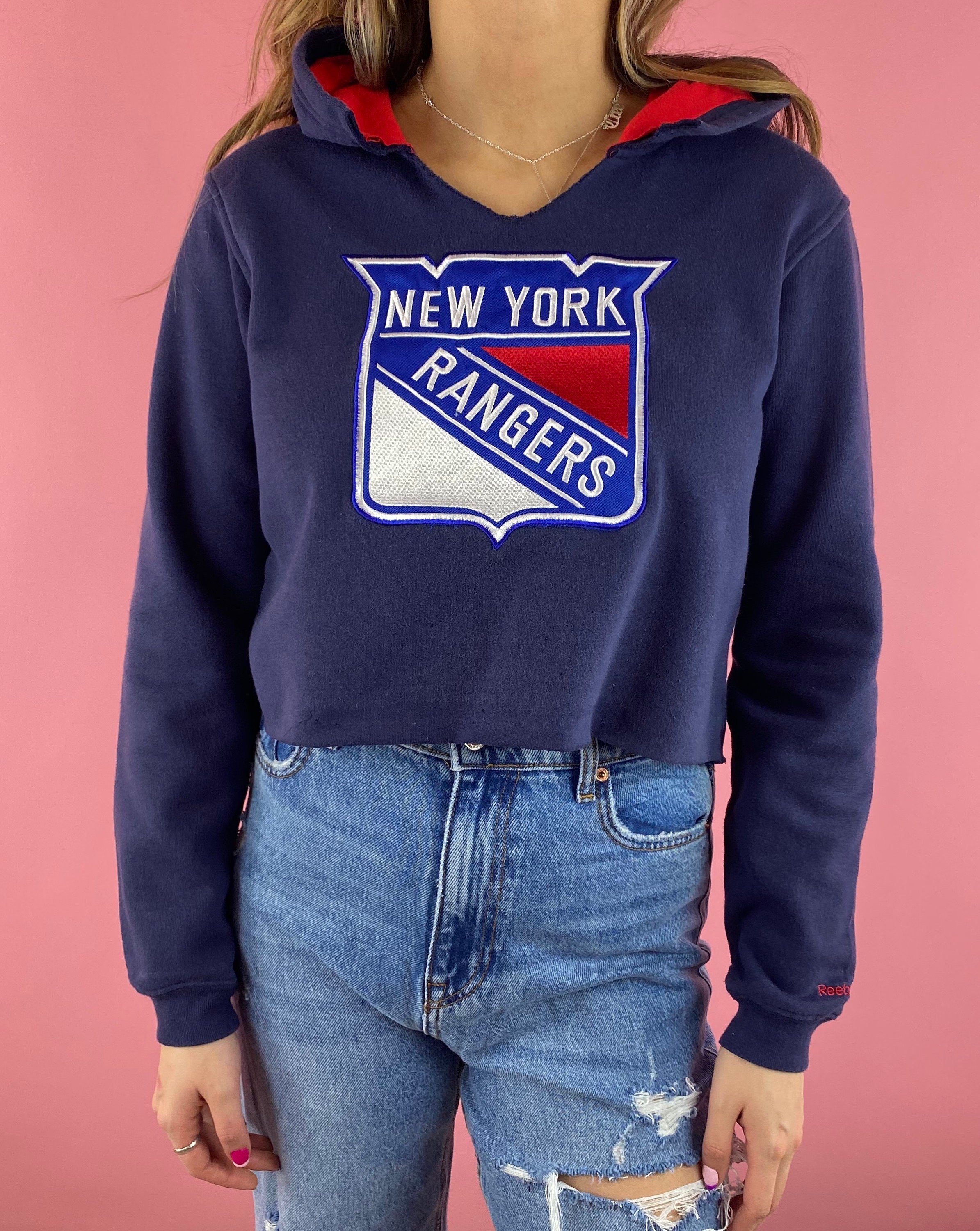 Vintage New York Rangers Cropped Zip-Up Tee (L)