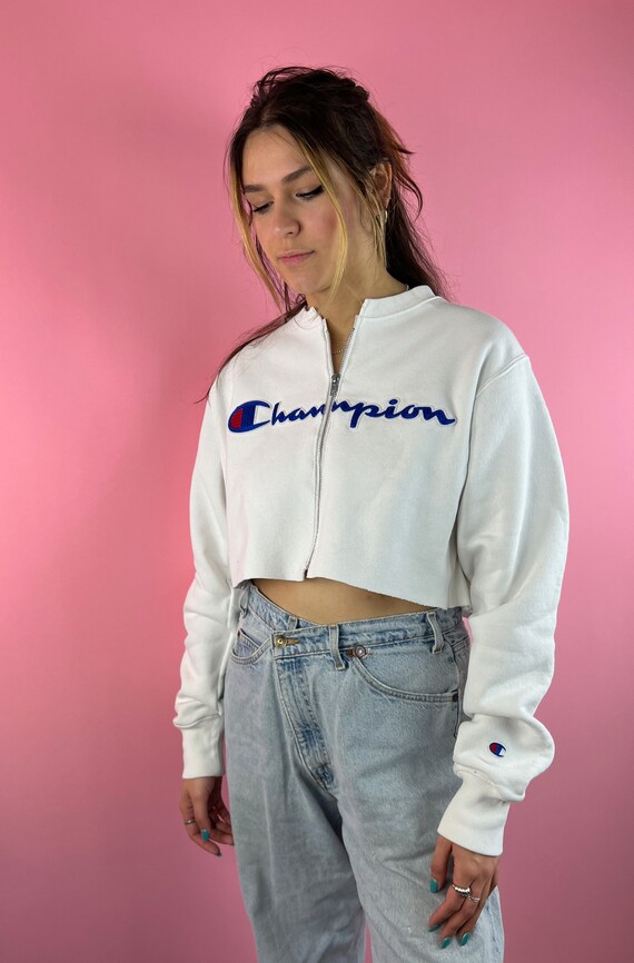 Cropped zip front sweatshirt best sale