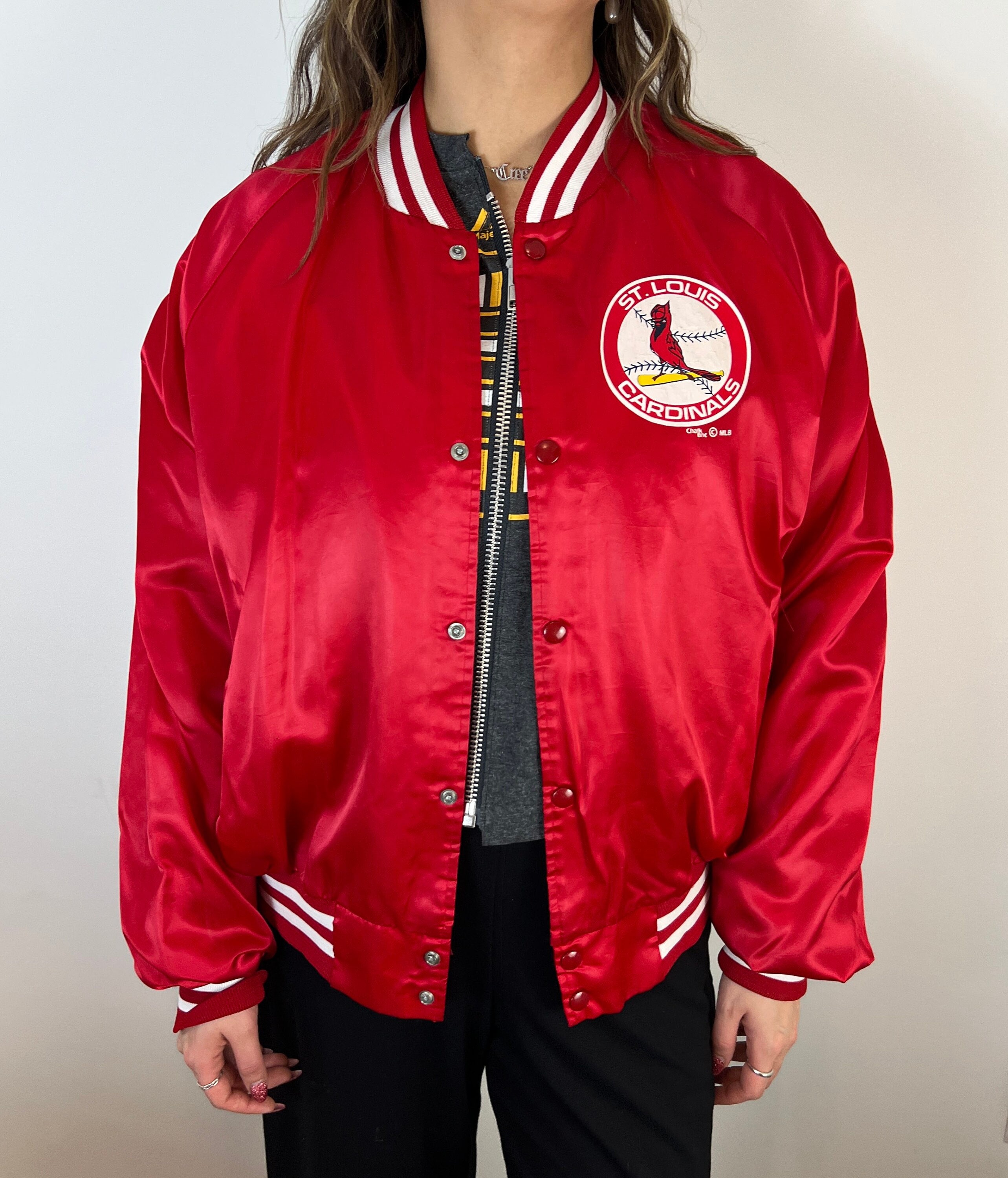 90s St. Louis Cardinals Reversible windbreaker Size - Depop