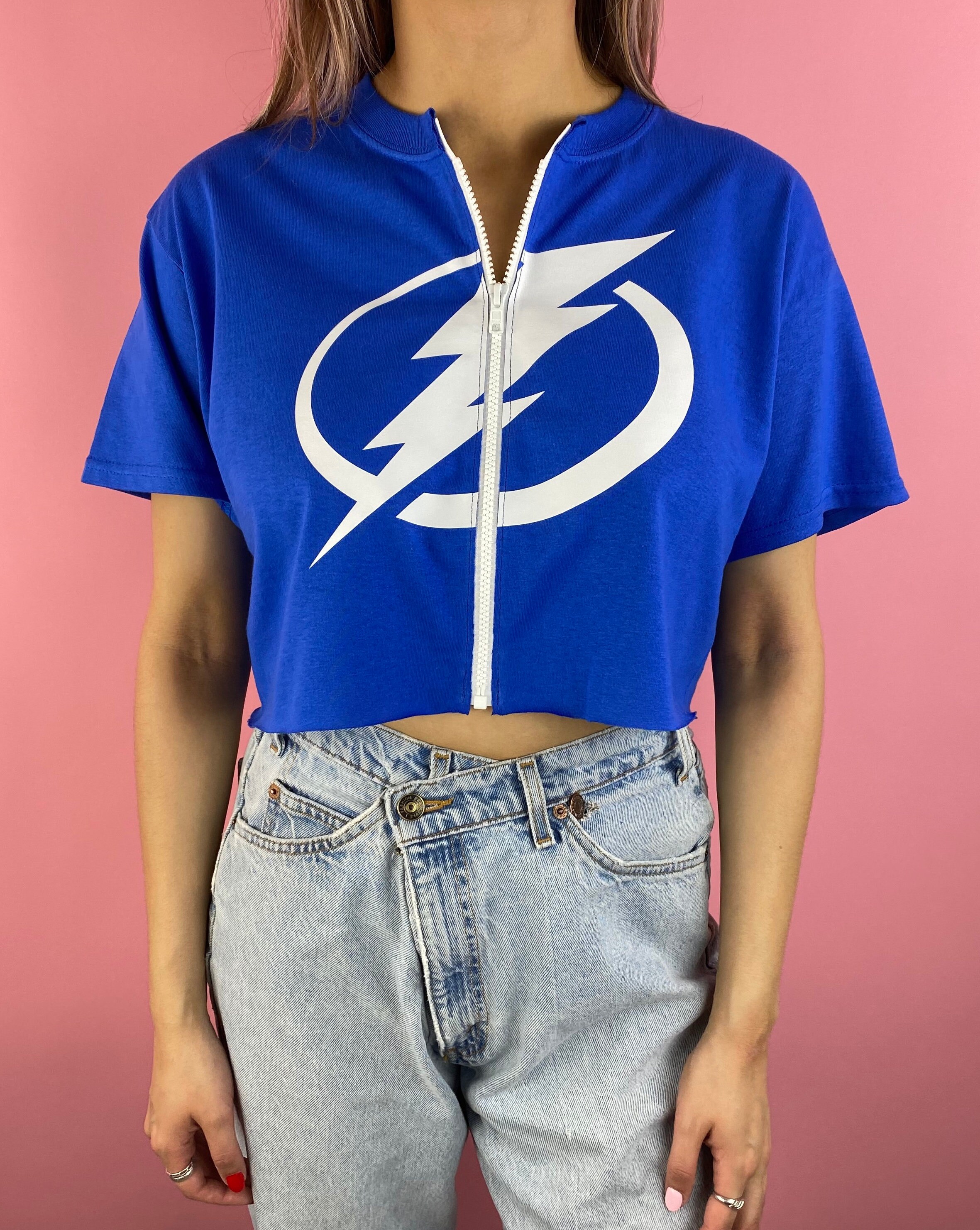 Tampa Bay Lightning Cropped Zip-Up Tee