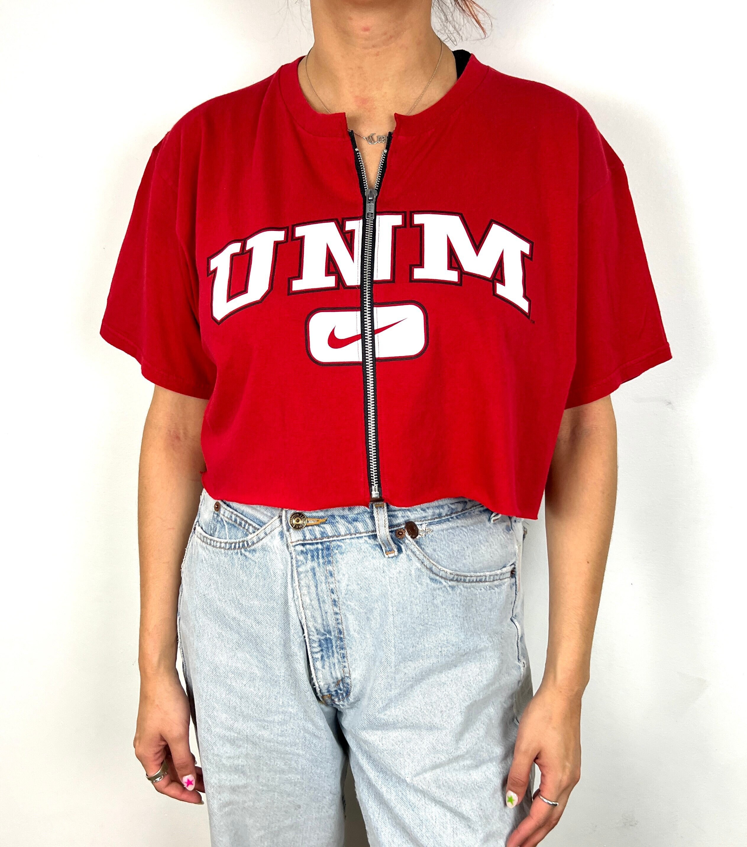 Vintage University of New Mexico Cropped Zip-up Tee (M)