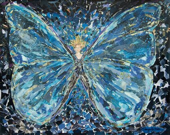 Metamorphosis, Art Prints ~Giclee,Home Decor,Butterfly,Collage,House Gift,Spiritual art,Inspirational Art,Gift for her,house gift,