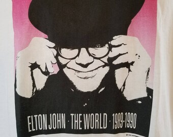 ELTON JOHN Vintage  *The World 1989-1990*  MINT Deadstock Xlarge