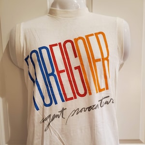 Vintage Foreigner Agent Provocateur Tour 1985 Sleeveless Tee - Deadstock