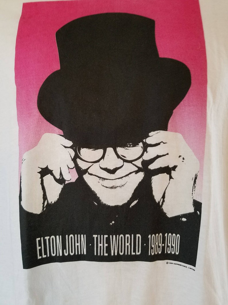 ELTON JOHN Vintage The World 1989-1990 MINT Deadstock Xlarge image 1