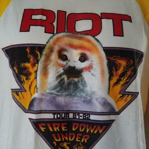 RIOT *Tour 81-82 Fire Down Under * MINT- XLarge-Vintage