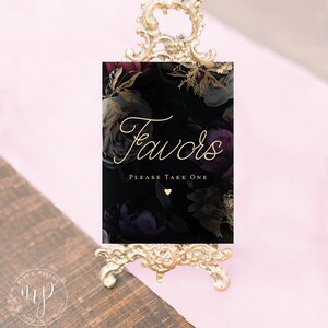 Wedding Favors Sign, &quot;Favors.. Please Take One&quot;, Printable, Moody Botanical Collection, Wedding Signage, Instant Download!