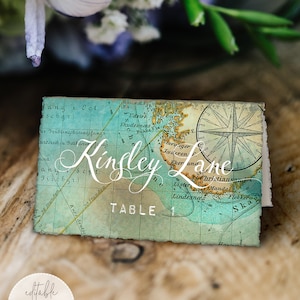 Travel Theme Tented Place Cards, Printable, Editable Template, Instant Download!