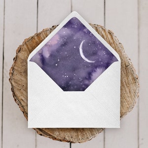 Printable Envelope Liners, 7 Sizes Included, Printable, Instant Download! Part of the Violet Galaxy Collection