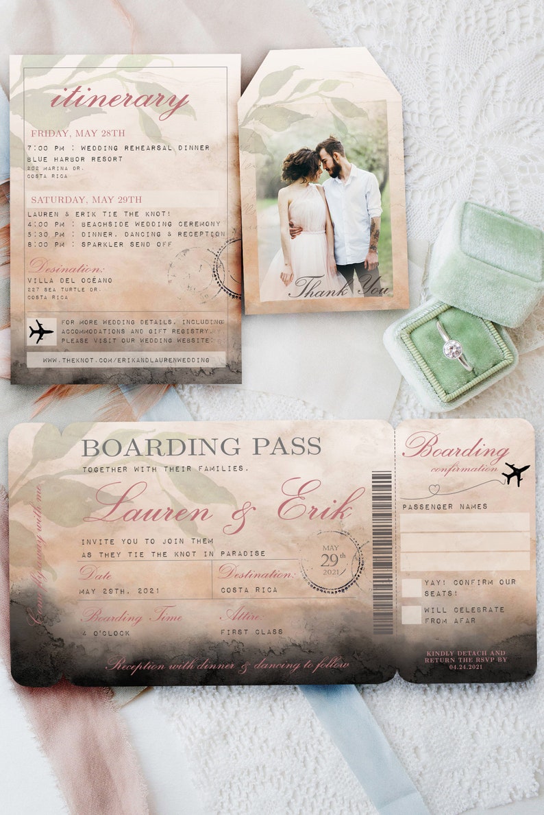 Boarding Pass Collection DIY Printable Wedding Invitation Etsy Canada