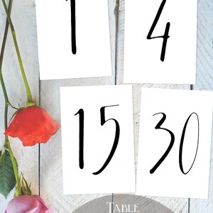 Table Numbers 1-30, Instant Download Each table number measures 4x6 inches. Printable Item image 2