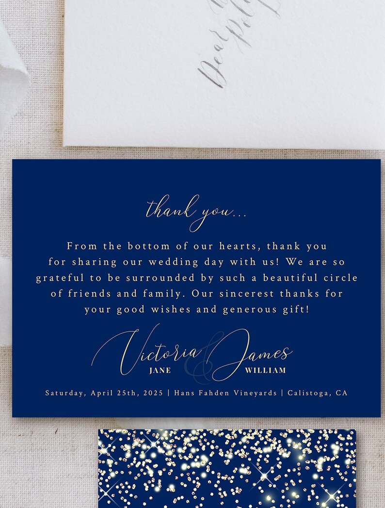 Printable Editable Template Elegant Instant Download! Navy and Gold Wedding Invitation Suite
